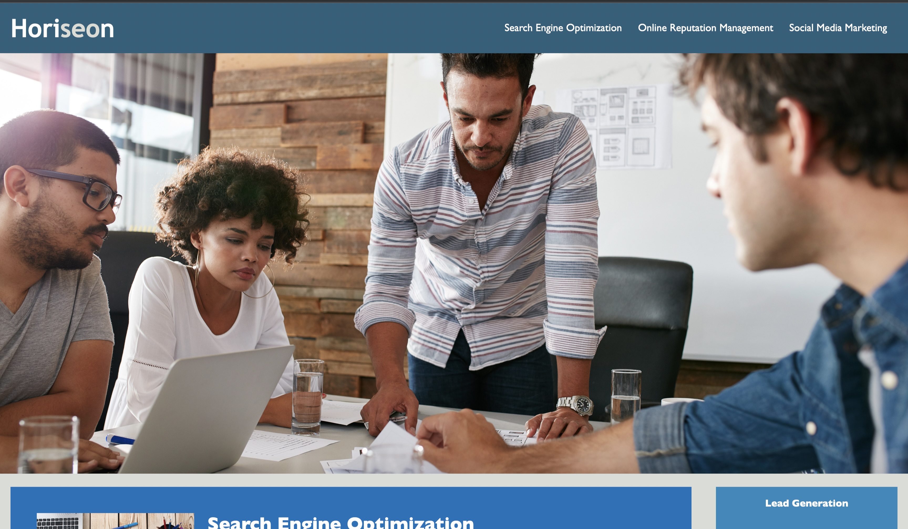 screenshot of a marketing website